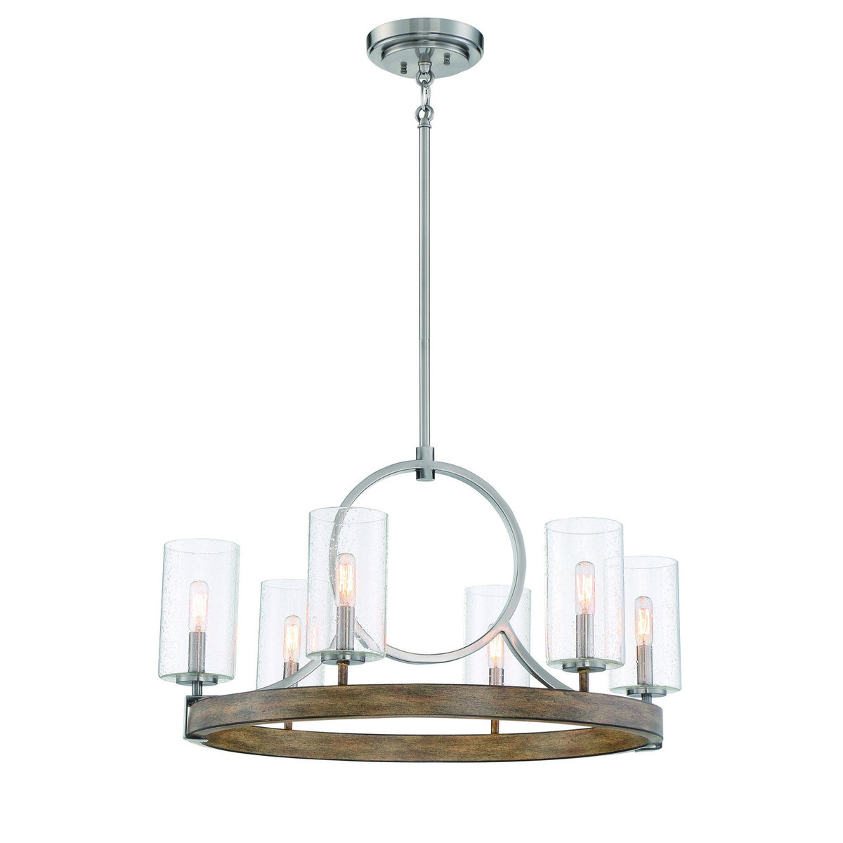 Minka-Lavery - 4015-280 - Six Light Chandelier - Country Estates - Sun Faded Wood W/Brushed Nicke