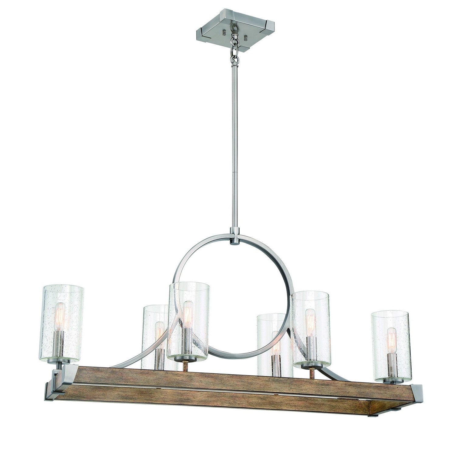 Minka-Lavery - 4016-280 - Six Light Island Pendant - Country Estates - Sun Faded Wood W/Brushed Nicke