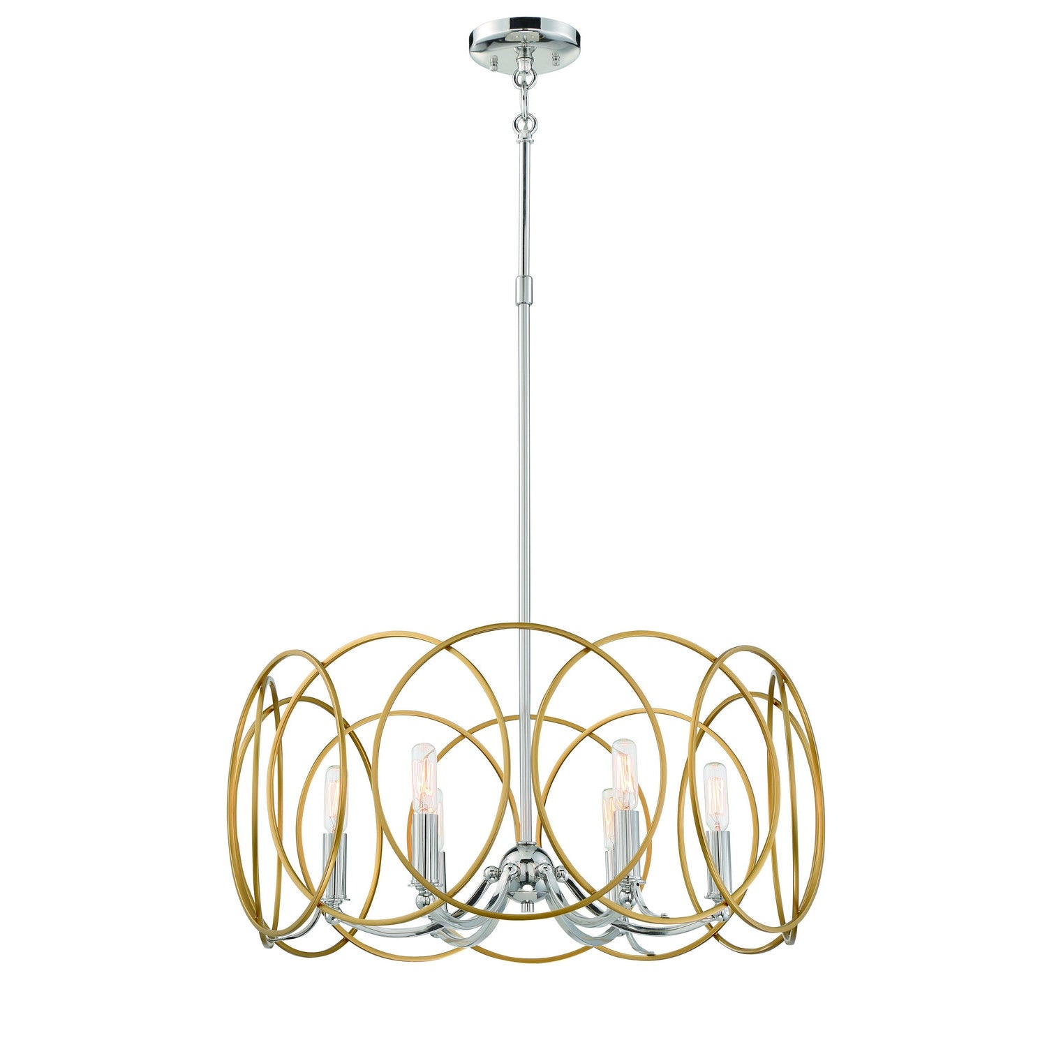 Minka-Lavery - 4026-679 - Six Light Pendant - Chassell - Painted Honey Gold With Polish