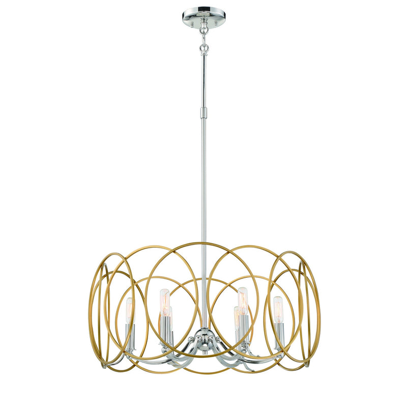 Minka-Lavery - 4026-679 - Six Light Pendant - Chassell - Painted Honey Gold With Polish