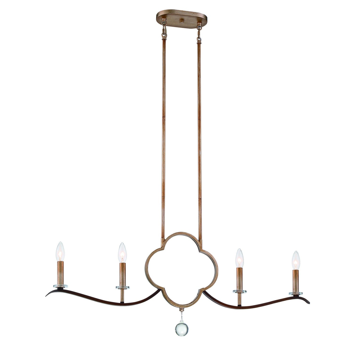Minka-Lavery - 4834-690 - Four Light Island Pendant - Ava Libertine - Pale Gold With Distressed Bron