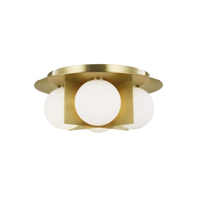 Visual Comfort Modern - 700FMOBLR-LED930 - LED Flush Mount - Orbel - Aged Brass