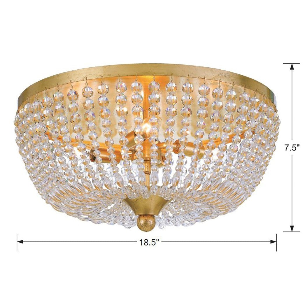 Crystorama - 605-GA - Four Light Flush Mount - Rylee - Antique Gold