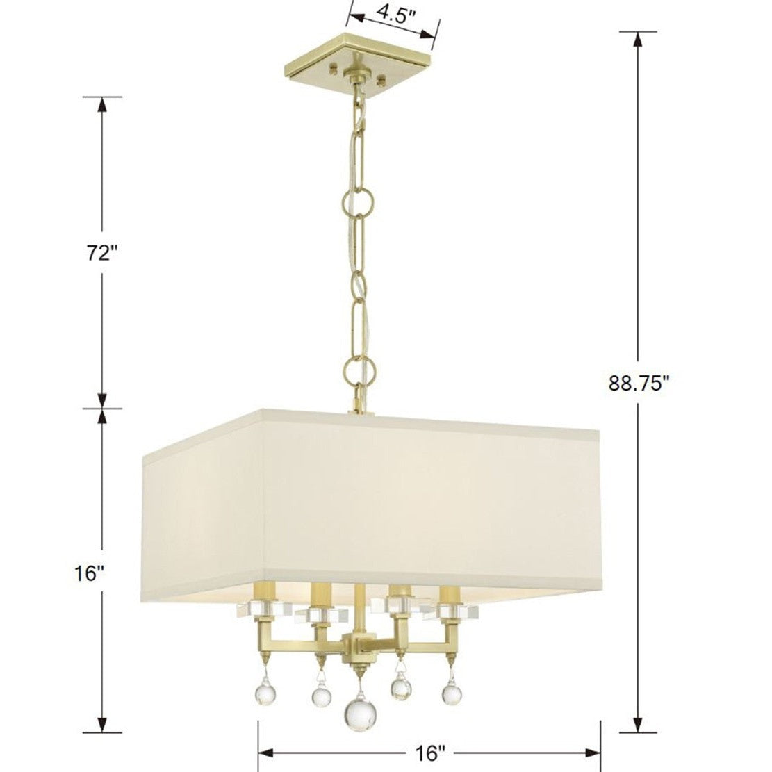 Crystorama - 8105-AG - Four Light Chandelier - Paxton - Aged Brass