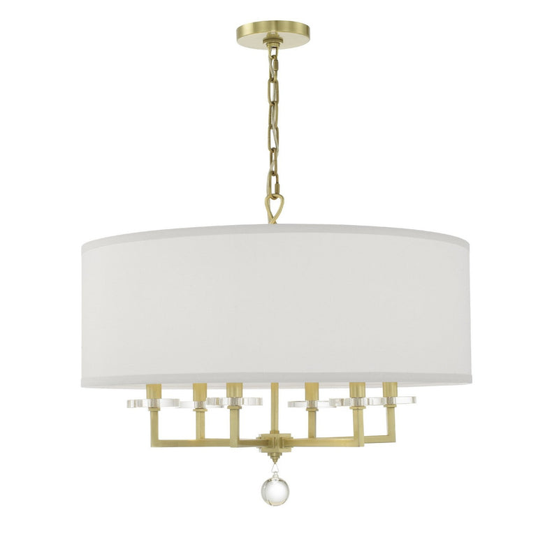 Crystorama - 8116-AG - Six Light Chandelier - Paxton - Aged Brass