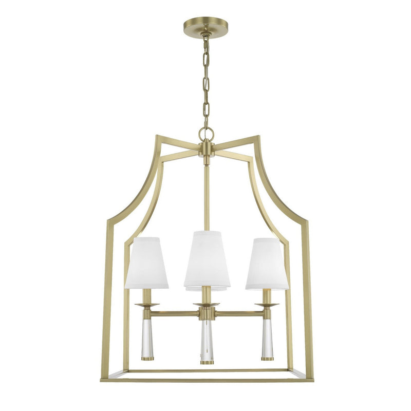 Crystorama - 8864-AG - Four Light Chandelier - Baxter - Aged Brass