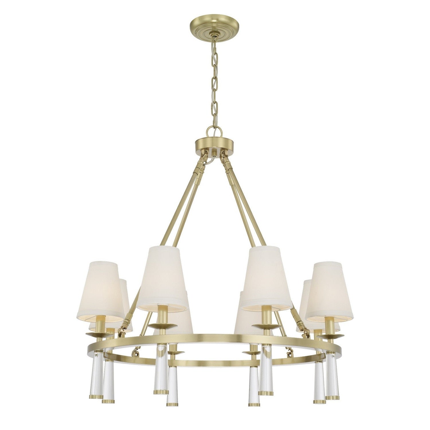 Crystorama - 8867-AG - Eight Light Chandelier - Baxter - Aged Brass