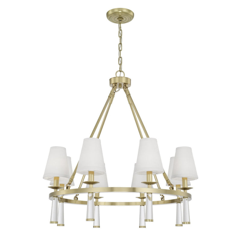 Crystorama - 8867-AG - Eight Light Chandelier - Baxter - Aged Brass