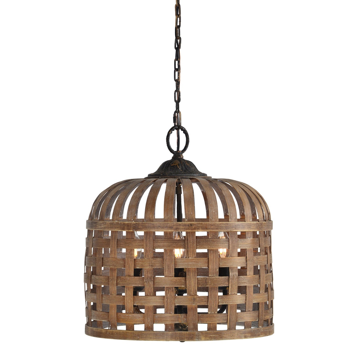 Forty West - 22810 - Three Light Pendant - Cohen - Natural Brown/Black
