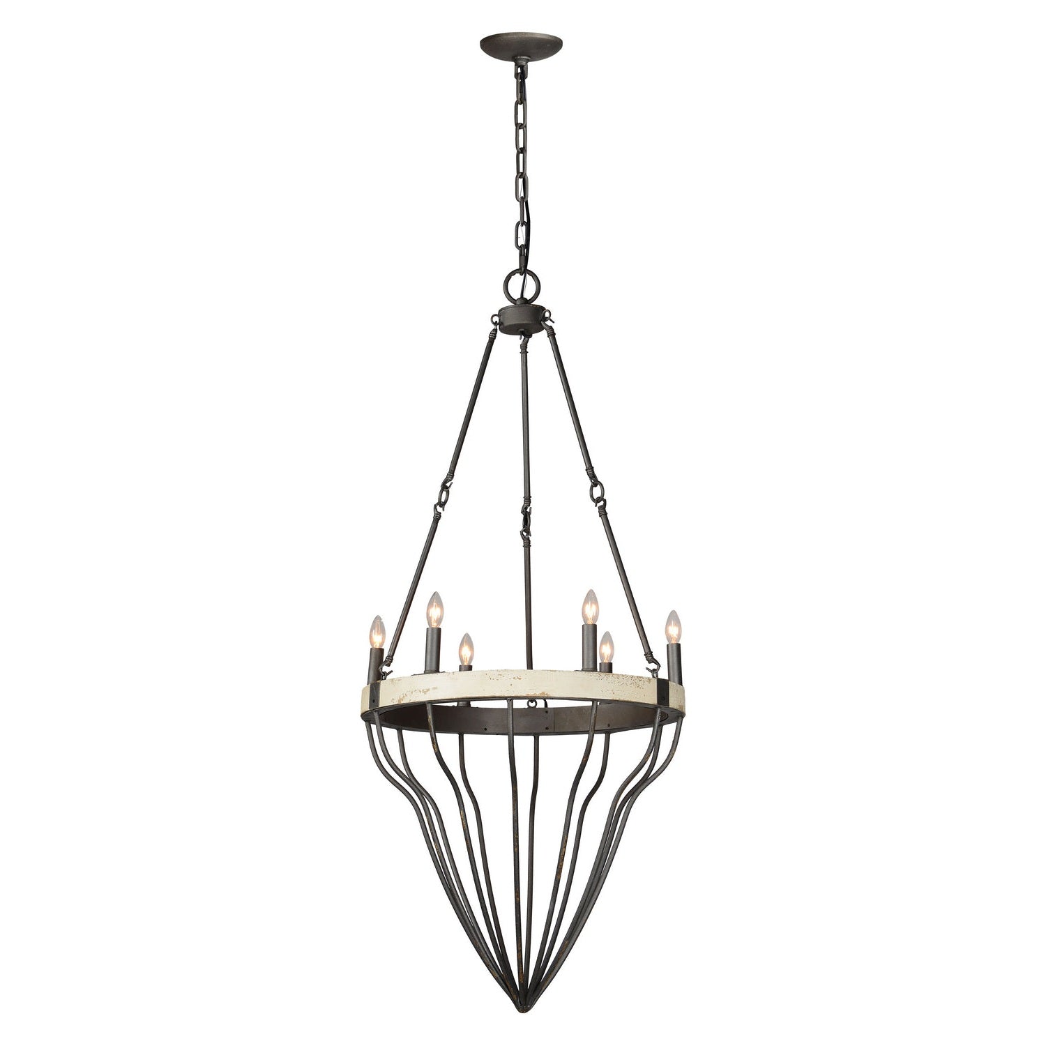 Forty West - 70635 - Seven Light Chandelier - Weldon - White/Grey