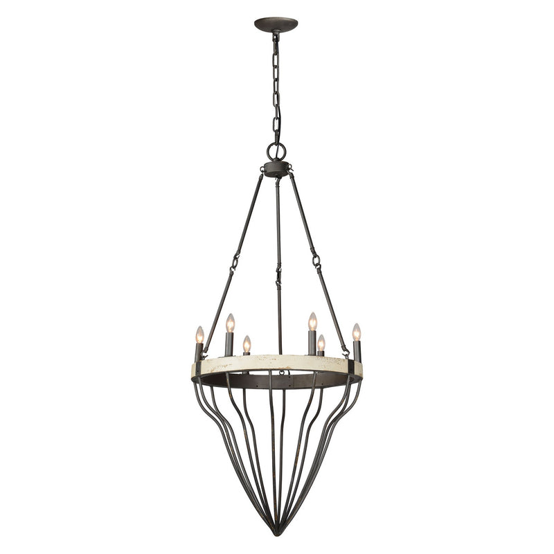 Forty West - 70635 - Seven Light Chandelier - Weldon - White/Grey