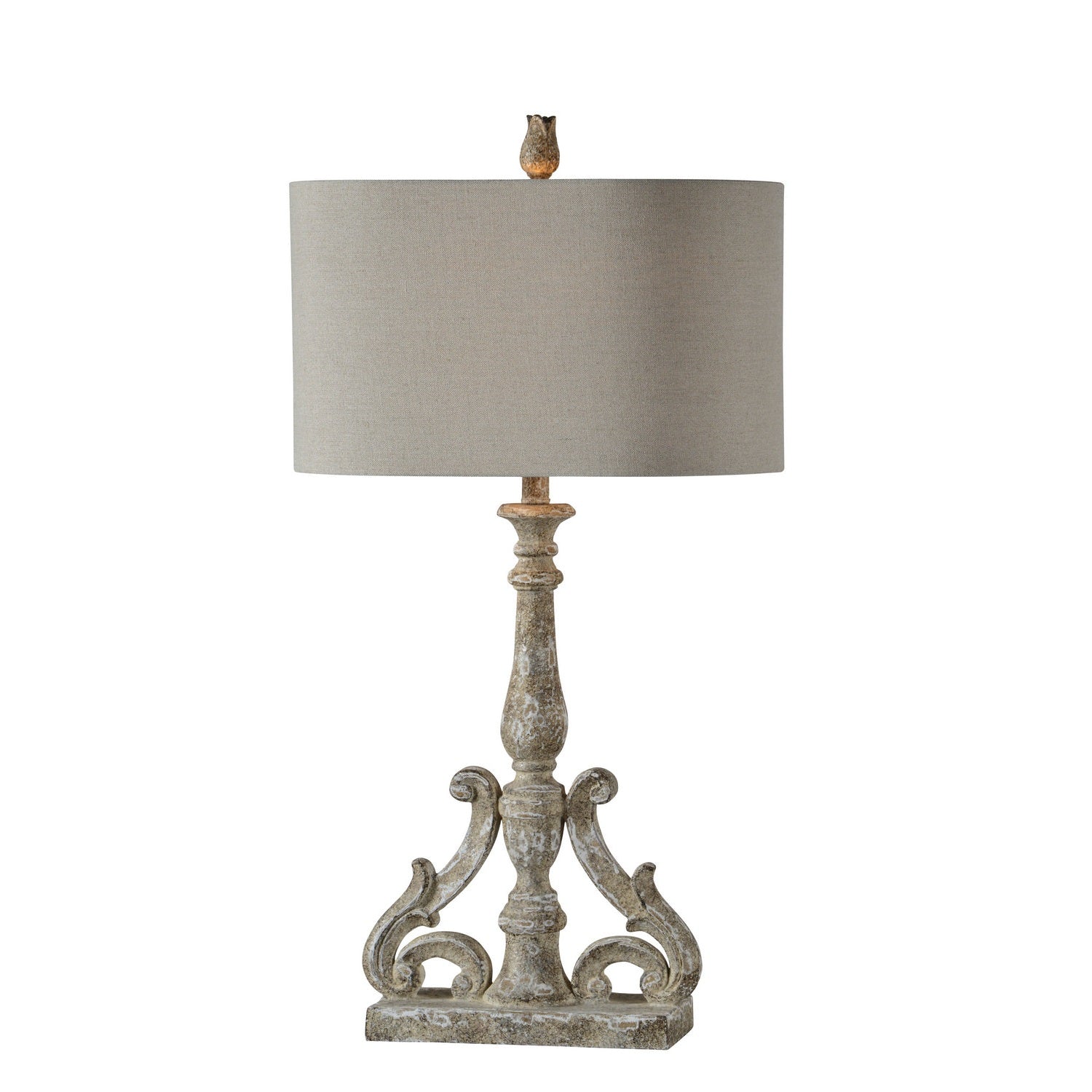 Forty West - 710117 - One Light Table Lamp - Florence - Gray/White/Wood Tones