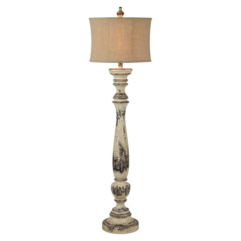 Forty West - 710130 - One Light Floor Lamp - Boulder - Distressed Black/Cream