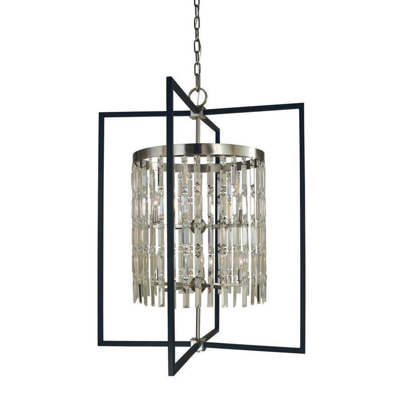 Framburg - 5338 BN/MBLACK - Ten Light Foyer Chandelier - Hannah - Brushed Nickel/Matte Black