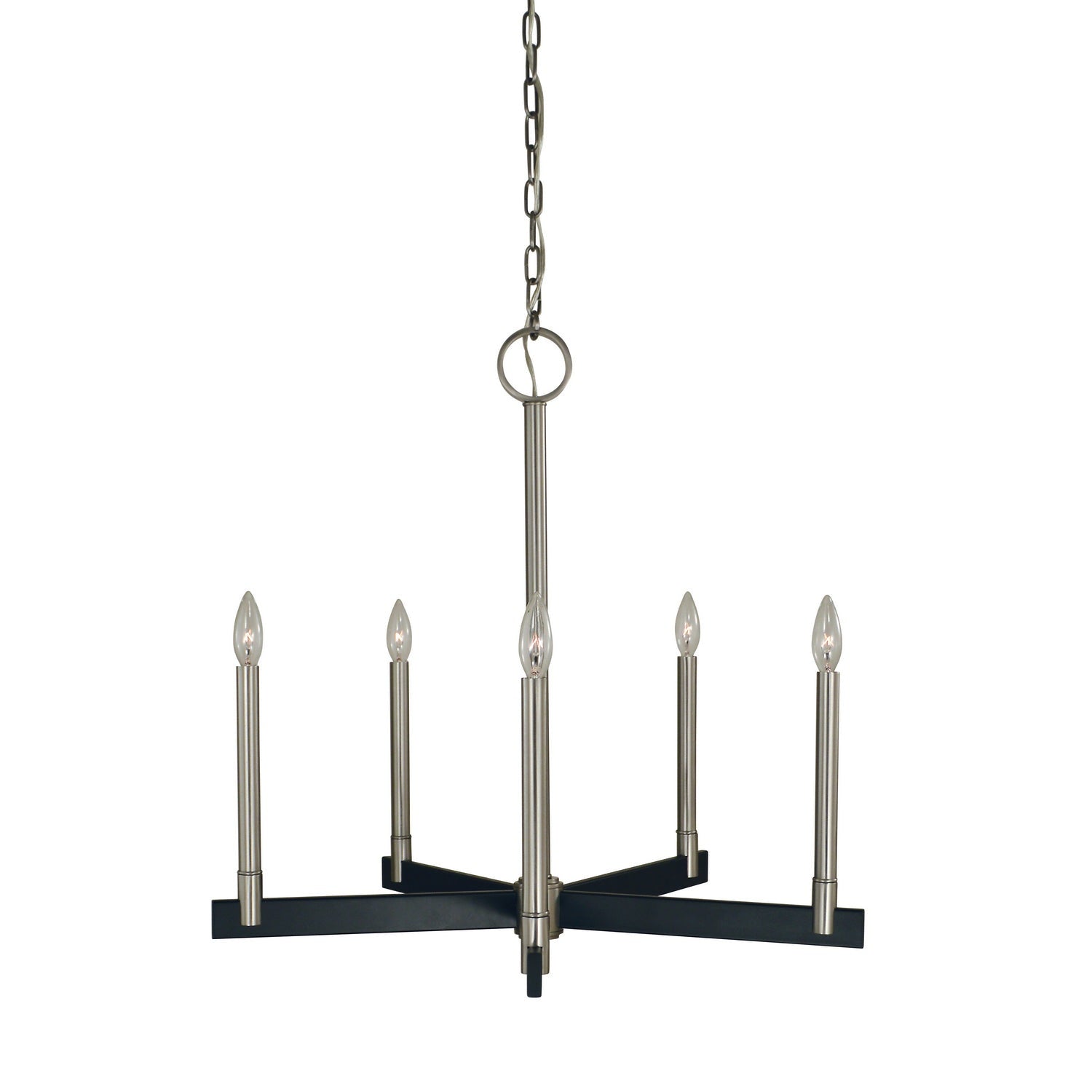 Framburg - 5355 BN/MBLACK - Five Light Chandelier - Jessica - Brushed Nickel/Matte Black