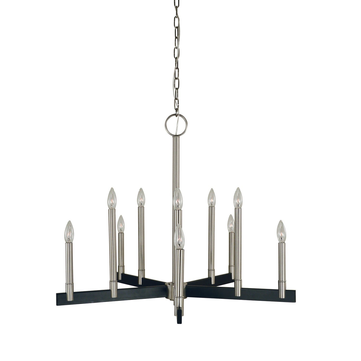 Framburg - 5358 BN/MBLACK - Ten Light Chandelier - Jessica - Brushed Nickel/Matte Black