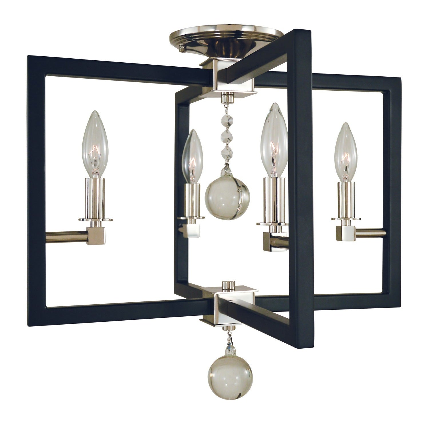 Framburg - 5363 PN/MBLACK - Four Light Flush / Semi-Flush Mount - Minimalist Elegant - Polished Nickel/Matte Black