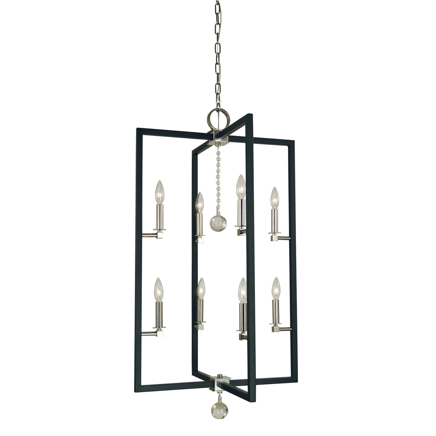Framburg - 5368 PN/MBLACK - Eight Light Foyer Chandelier - Minimalist Elegant - Polished Nickel/Matte Black
