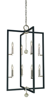 Framburg - 5368 PN/MBLACK - Eight Light Foyer Chandelier - Minimalist Elegant - Polished Nickel/Matte Black