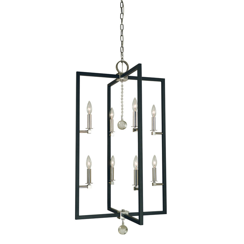 Framburg - 5368 PN/MBLACK - Eight Light Foyer Chandelier - Minimalist Elegant - Polished Nickel/Matte Black
