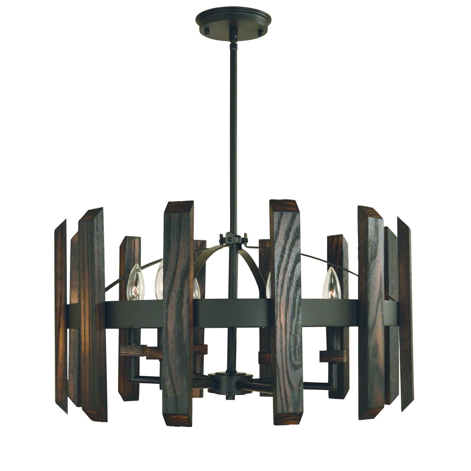 Framburg - 5375 MBLACK - Six Light Chandelier - Modern Farmhouse - Matte Black