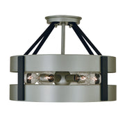 Framburg - 5382 SP/MBLACK - Six Light Flush /Semi Flush Mount - Orion - Satin Pewter/Matte Black