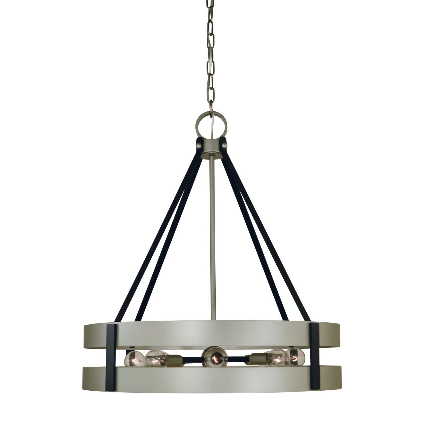Framburg - 5386 SP/MBLACK - Eight Light Chandelier - Orion - Satin Pewter/Matte Black