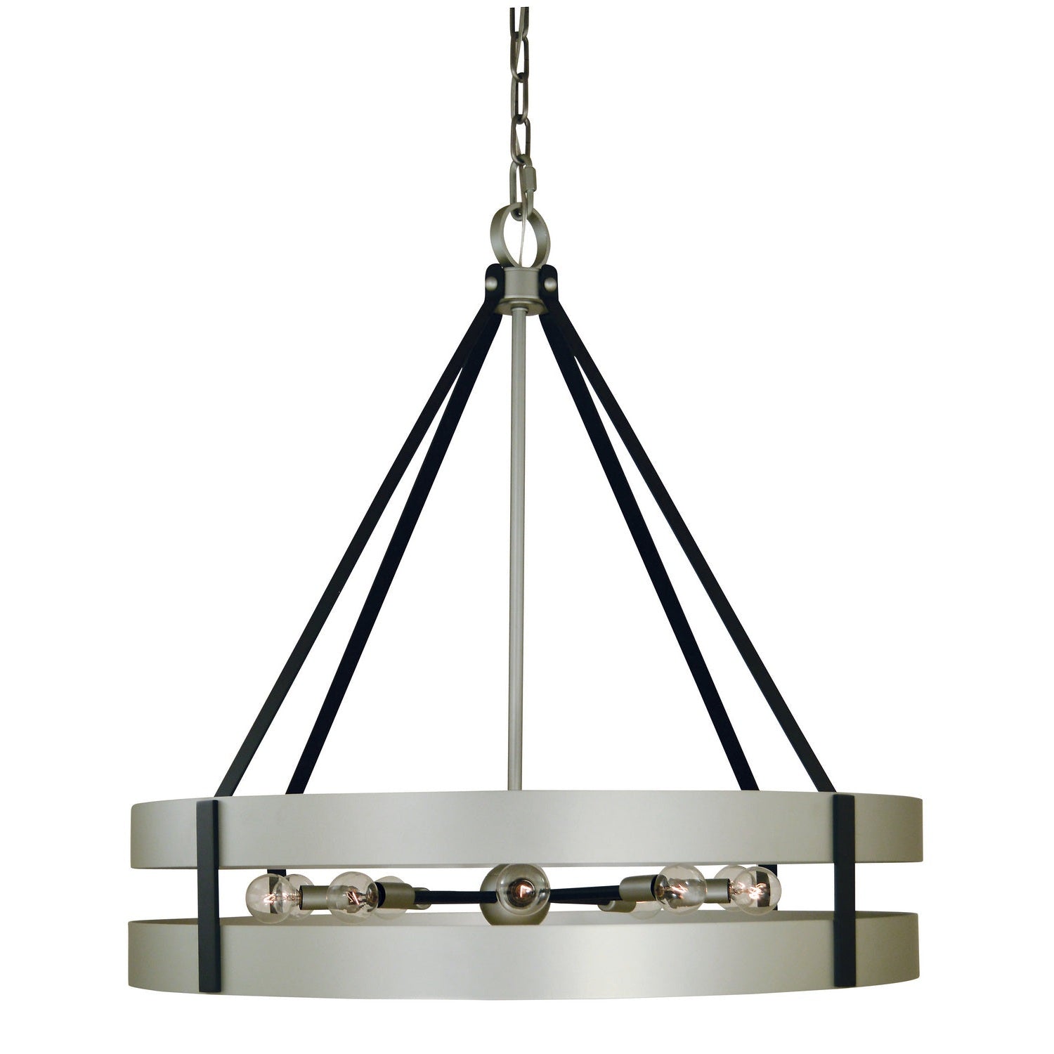 Framburg - 5388 SP/MBLACK - Ten Light Chandelier - Orion - Satin Pewter/Matte Black