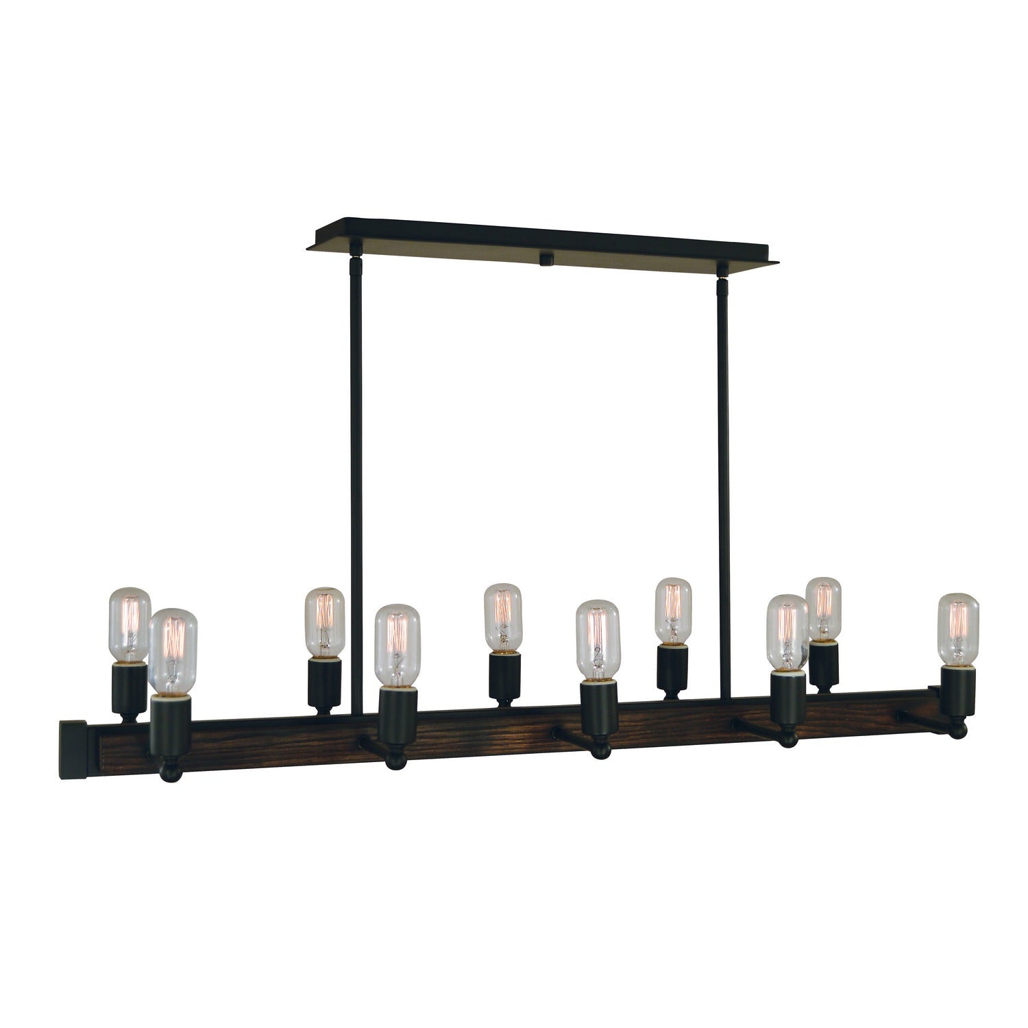 Framburg - 5402 MBLACK - Ten Light Island Chandelier - Modern Farmhouse - Matte Black