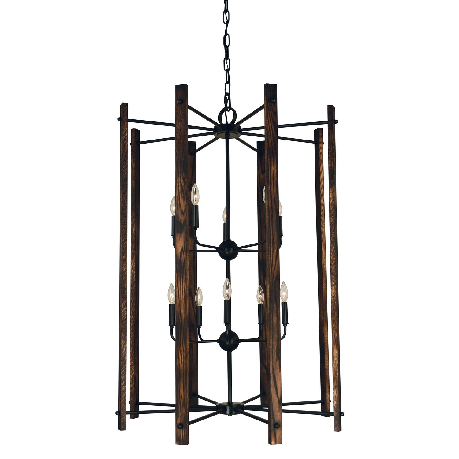 Framburg - 5408 MBLACK - Ten Light Foyer Chandelier - Modern Farmhouse - Matte Black