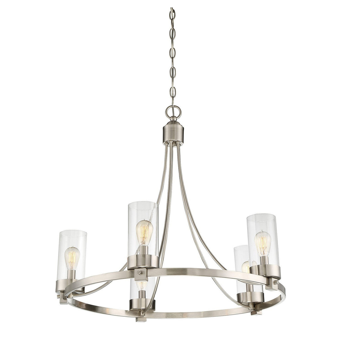 Meridian - M10018BN - Five Light Chandelier - Mchan - Brushed Nickel