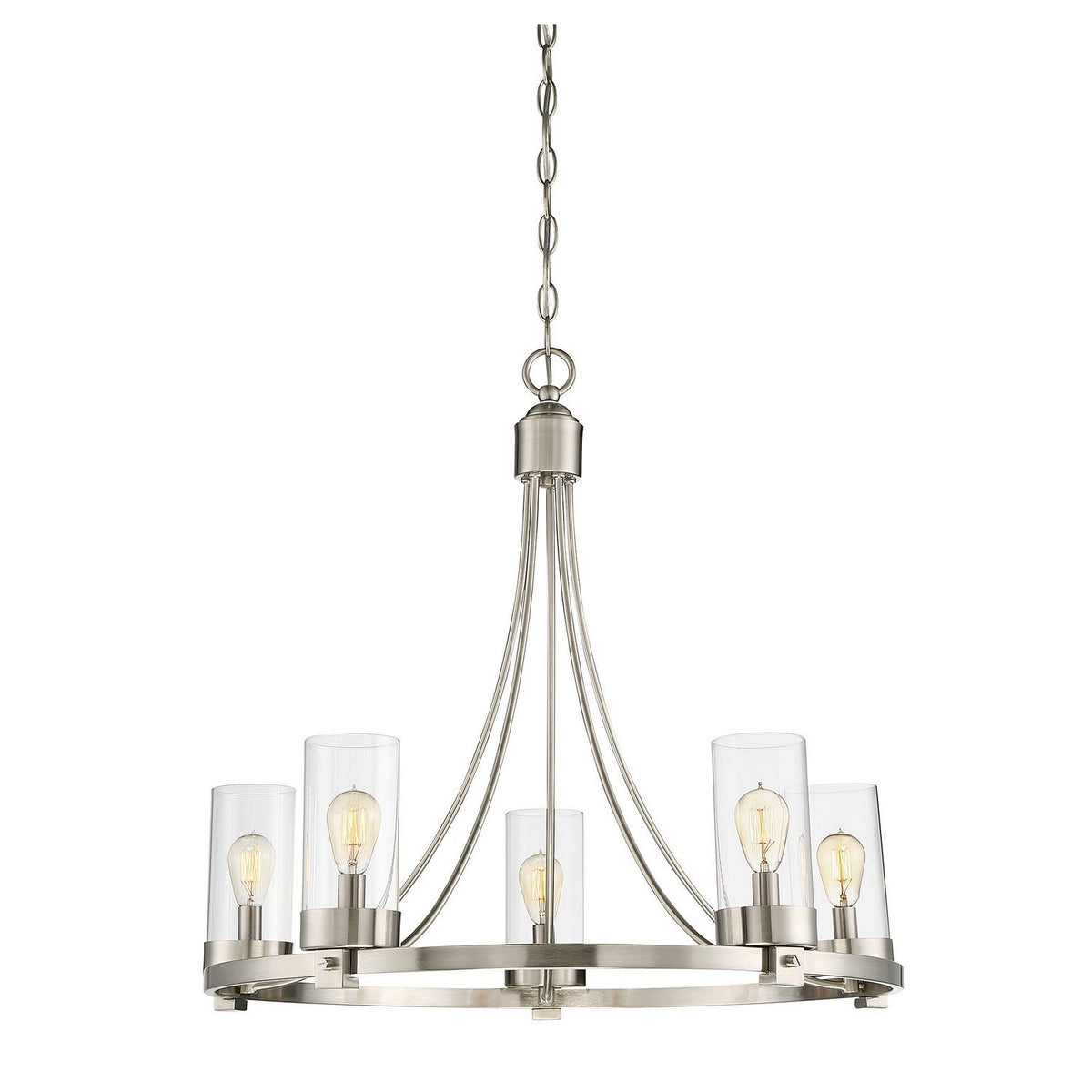 Meridian - M10018BN - Five Light Chandelier - Mchan - Brushed Nickel