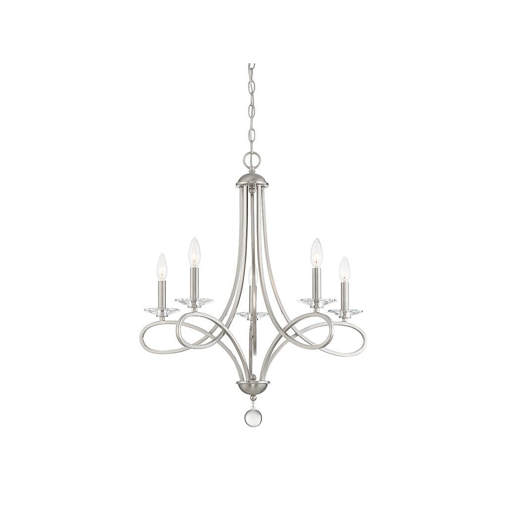 Meridian - M10028BN - Five Light Chandelier - Mchan - Brushed Nickel
