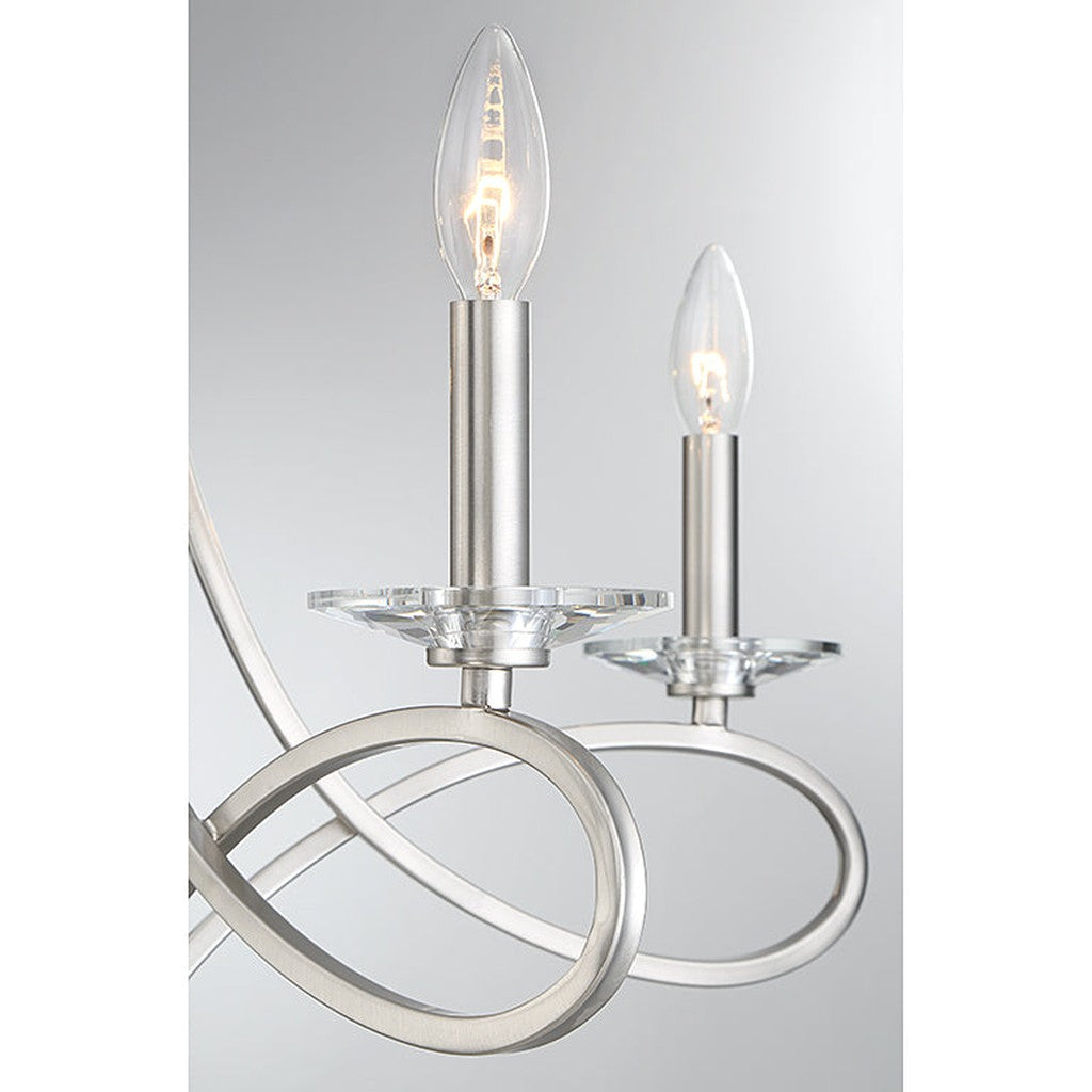Meridian - M10028BN - Five Light Chandelier - Mchan - Brushed Nickel