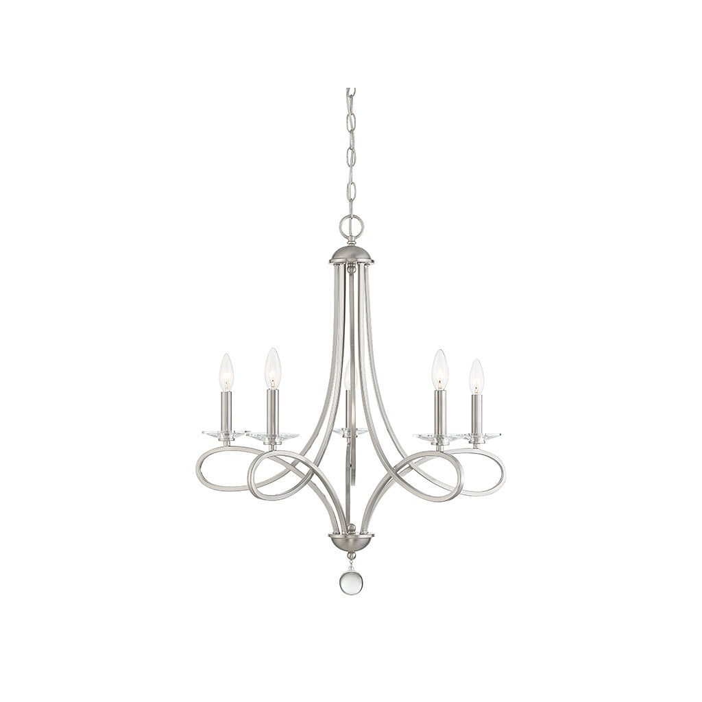 Meridian - M10028BN - Five Light Chandelier - Mchan - Brushed Nickel