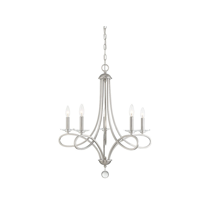 Meridian - M10028BN - Five Light Chandelier - Mchan - Brushed Nickel