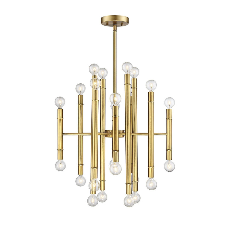Meridian - M10040NB - 24 Light Chandelier - Mchan - Natural Brass