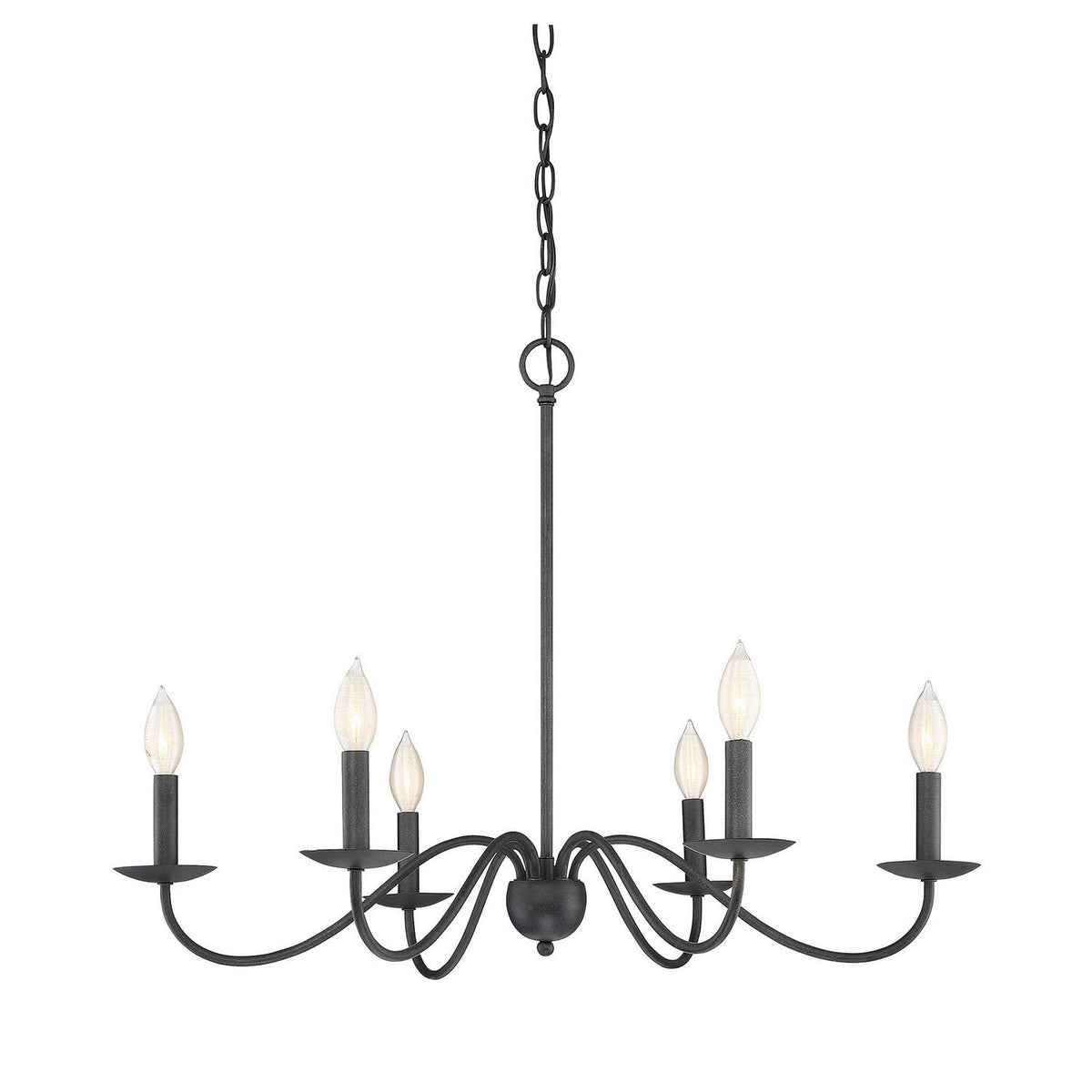Meridian - M10042AI - Six Light Chandelier - Mchan - Aged Iron