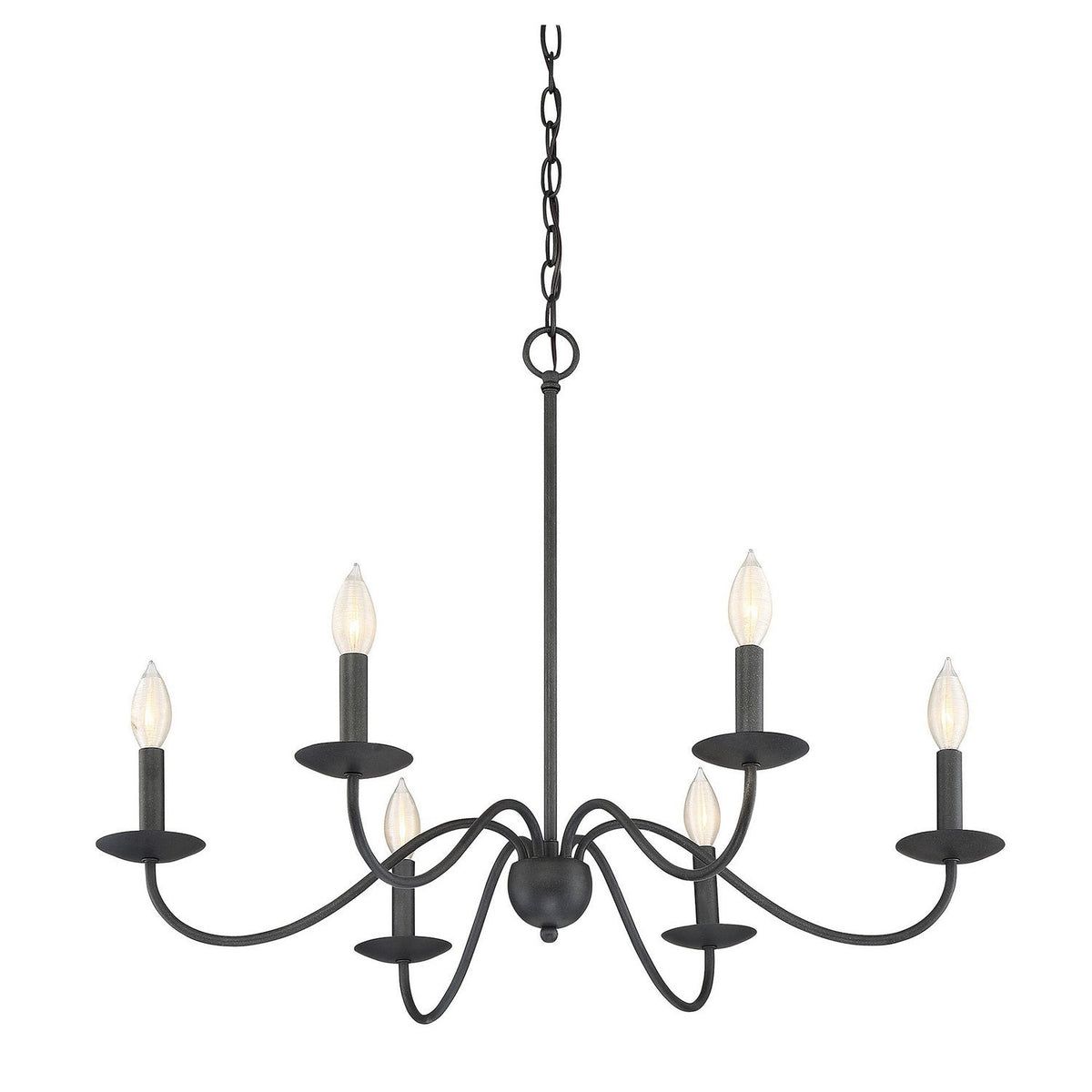 Meridian - M10042AI - Six Light Chandelier - Mchan - Aged Iron