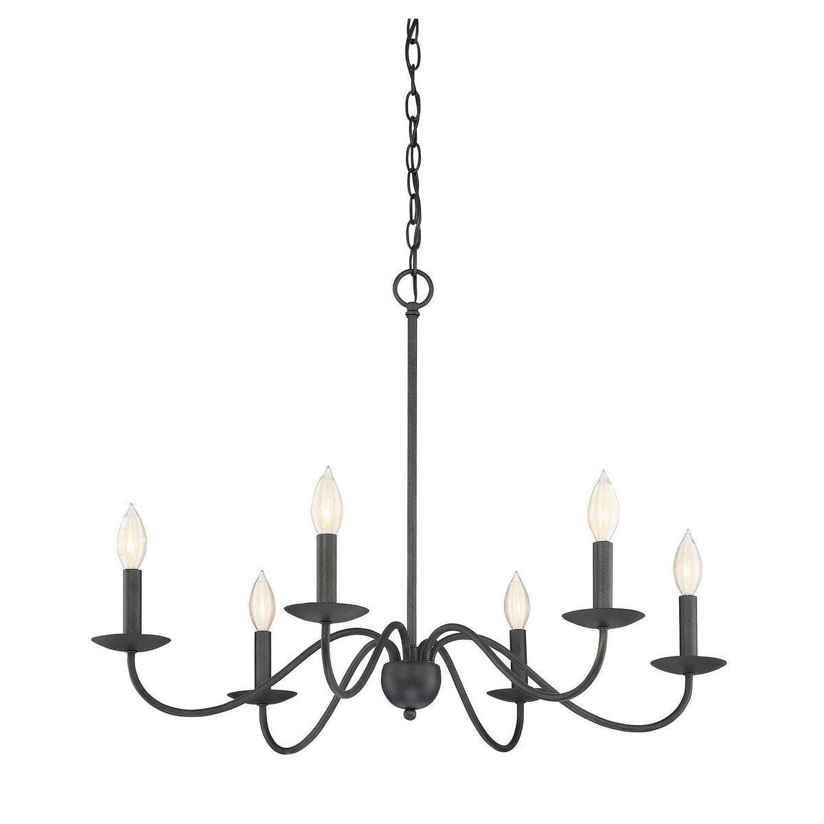 Meridian - M10042AI - Six Light Chandelier - Mchan - Aged Iron