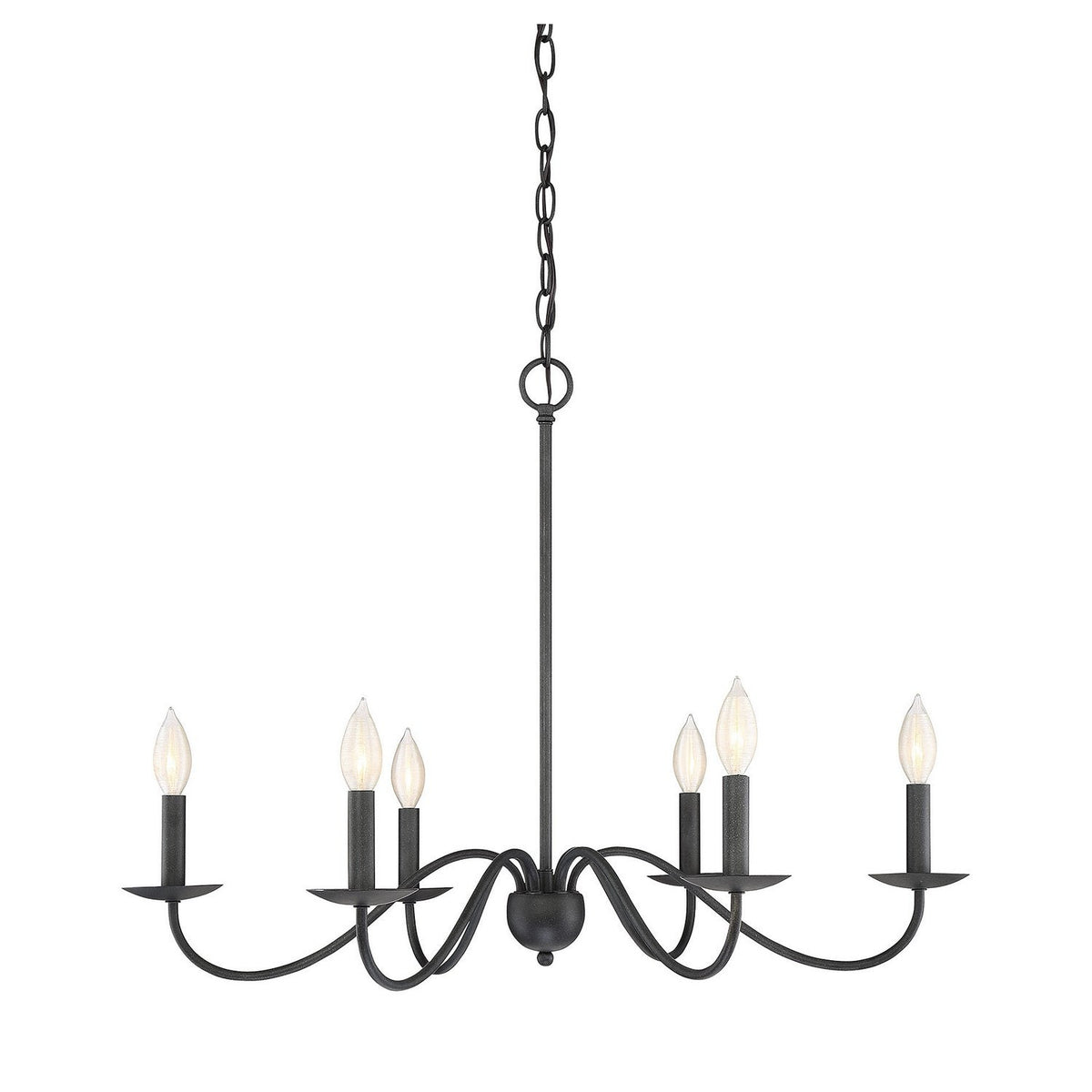 Meridian - M10042AI - Six Light Chandelier - Mchan - Aged Iron