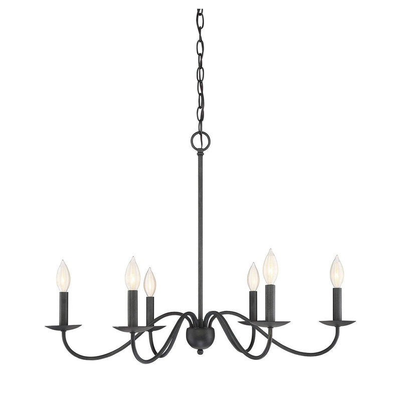 Meridian - M10042AI - Six Light Chandelier - Mchan - Aged Iron