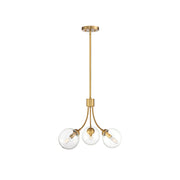 Meridian - M10057NB - Three Light Chandelier - Mchan - Natural Brass
