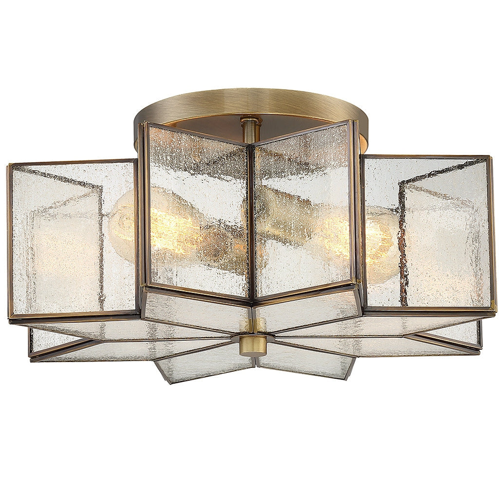 Meridian - M60004NB - Two Light Semi-Flush Mount - Msemi - Natural Brass
