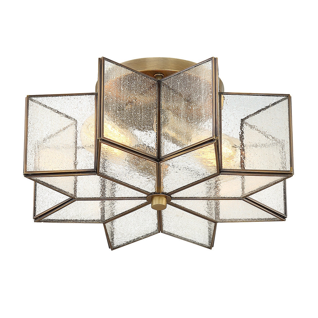 Meridian - M60004NB - Two Light Semi-Flush Mount - Msemi - Natural Brass