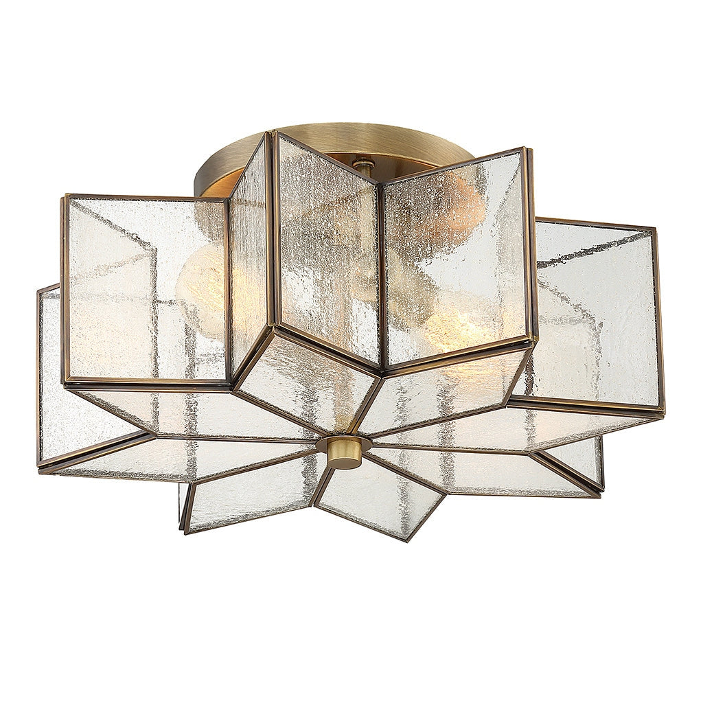 Meridian - M60004NB - Two Light Semi-Flush Mount - Msemi - Natural Brass