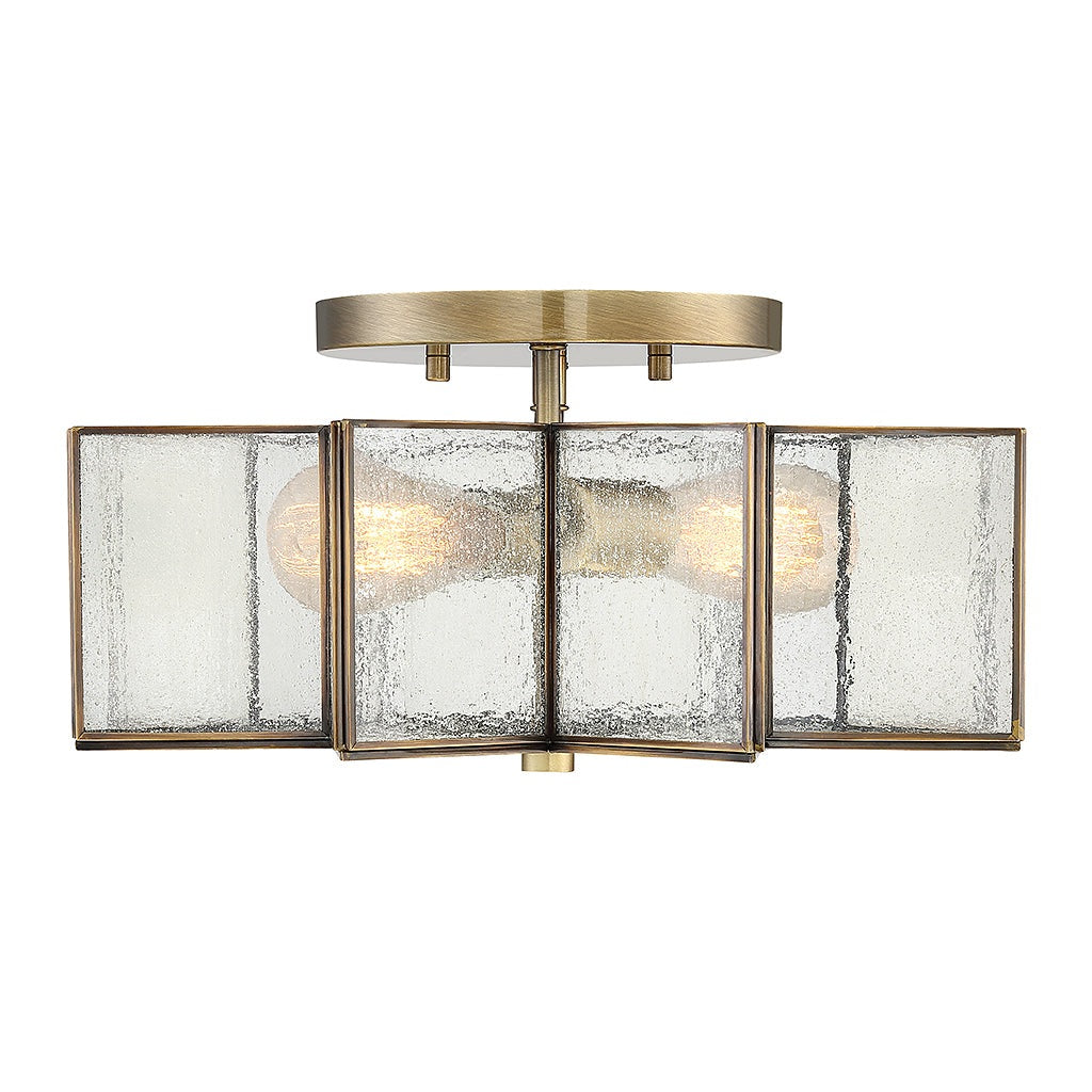 Meridian - M60004NB - Two Light Semi-Flush Mount - Msemi - Natural Brass