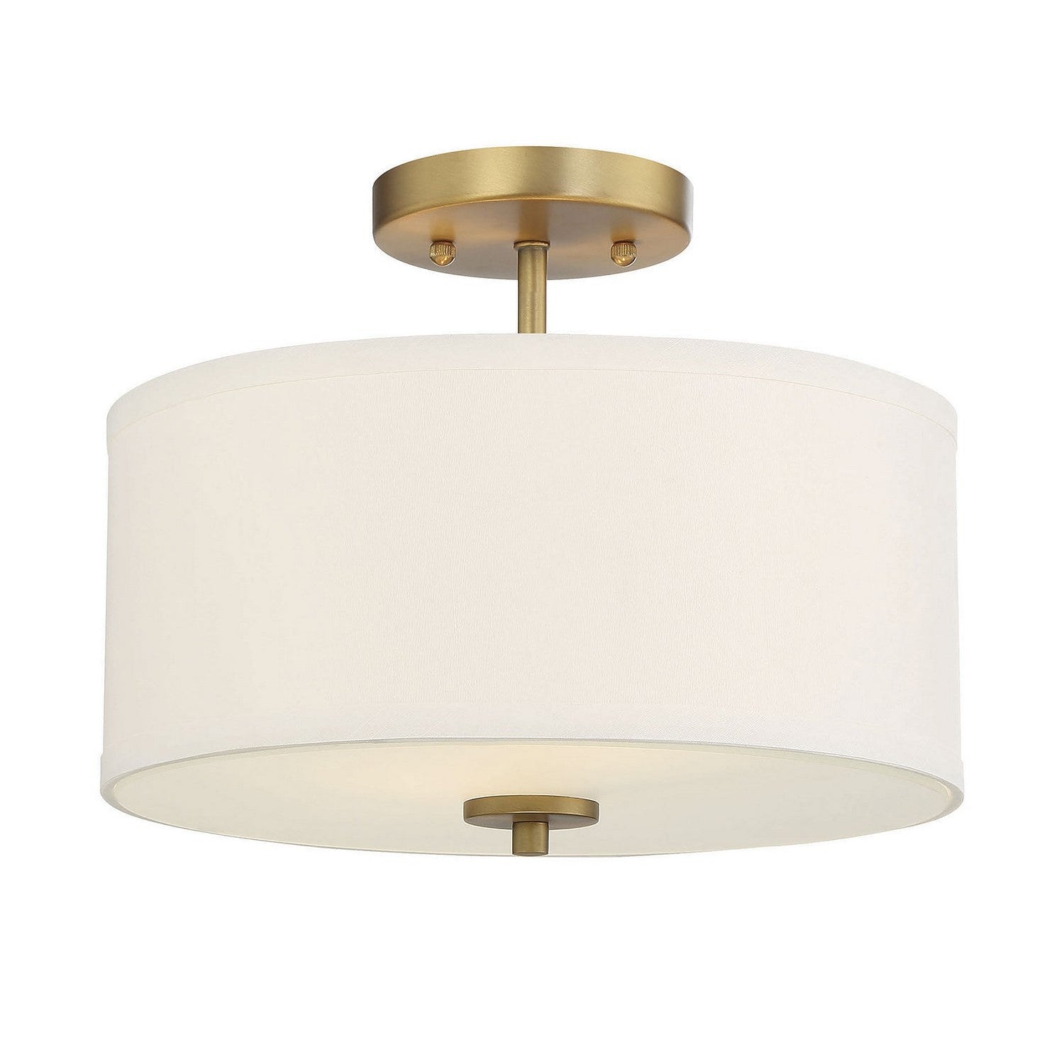 Meridian - M60008NB - Two Light Semi-Flush Mount - Msemi - Natural Brass