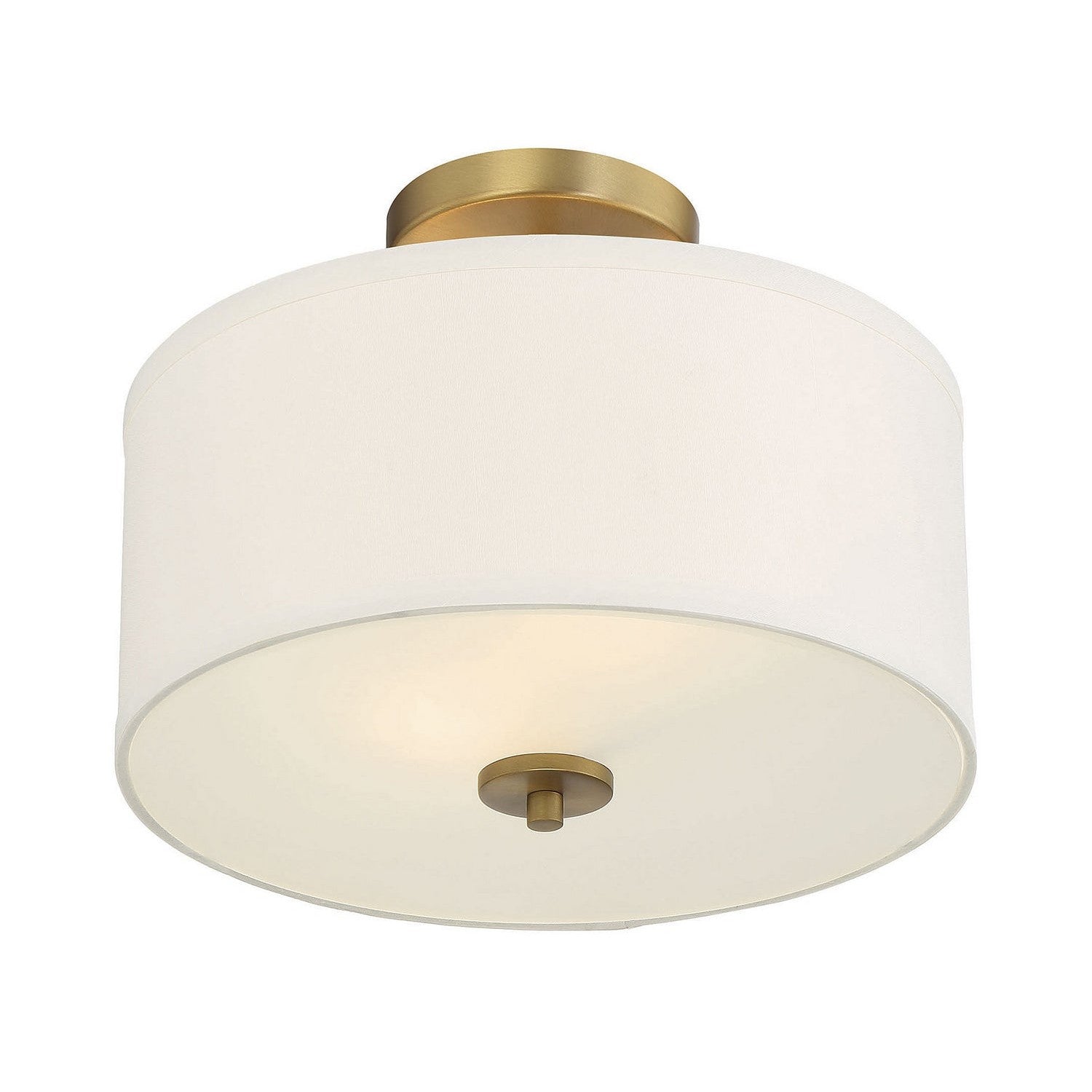 Meridian - M60008NB - Two Light Semi-Flush Mount - Msemi - Natural Brass