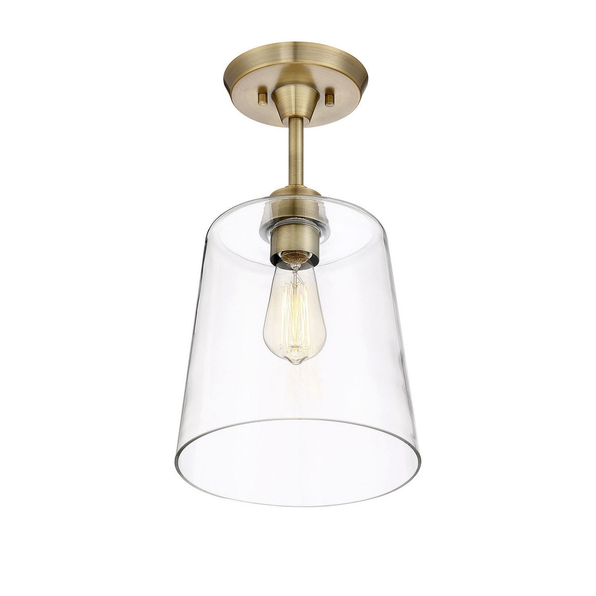 Meridian - M60010NB - One Light Semi-Flush Mount - Msemi - Natural Brass